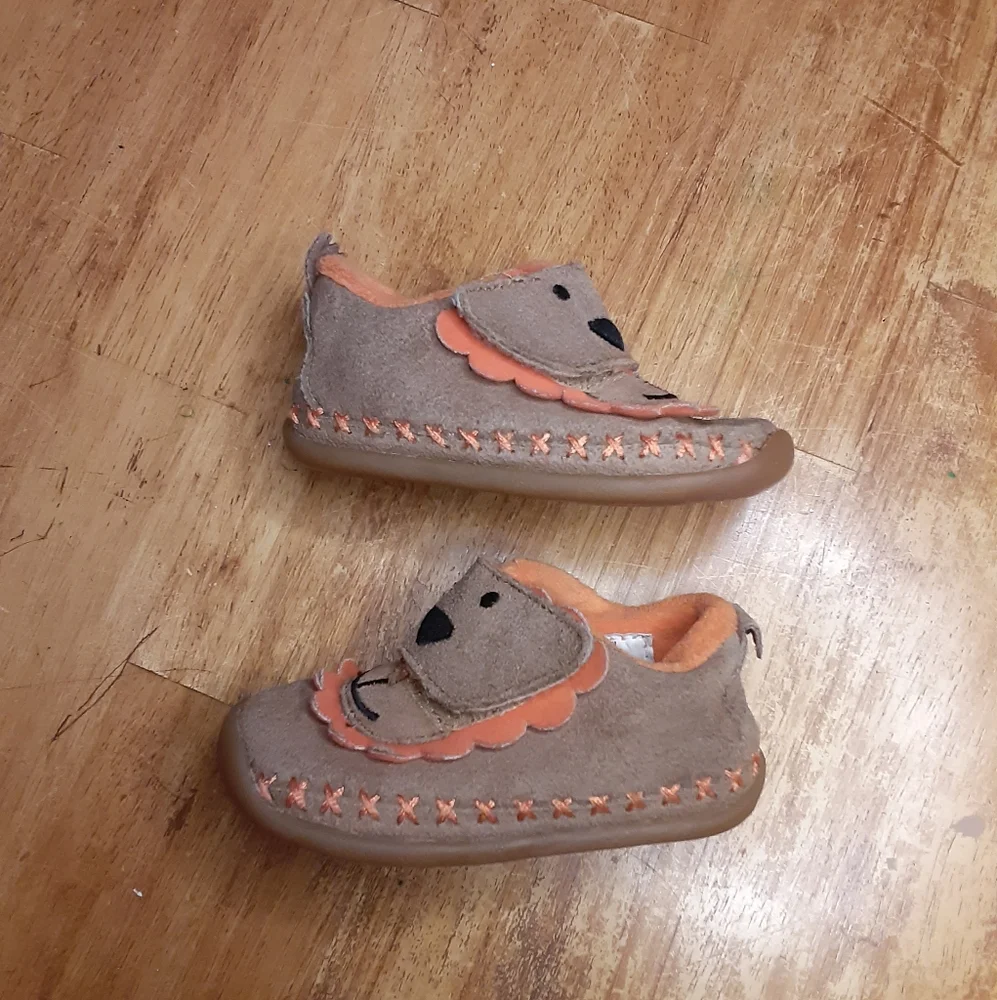 Hanna Anderson Toleson Crib Shoes Lion Suede Leather Baby Moccasins